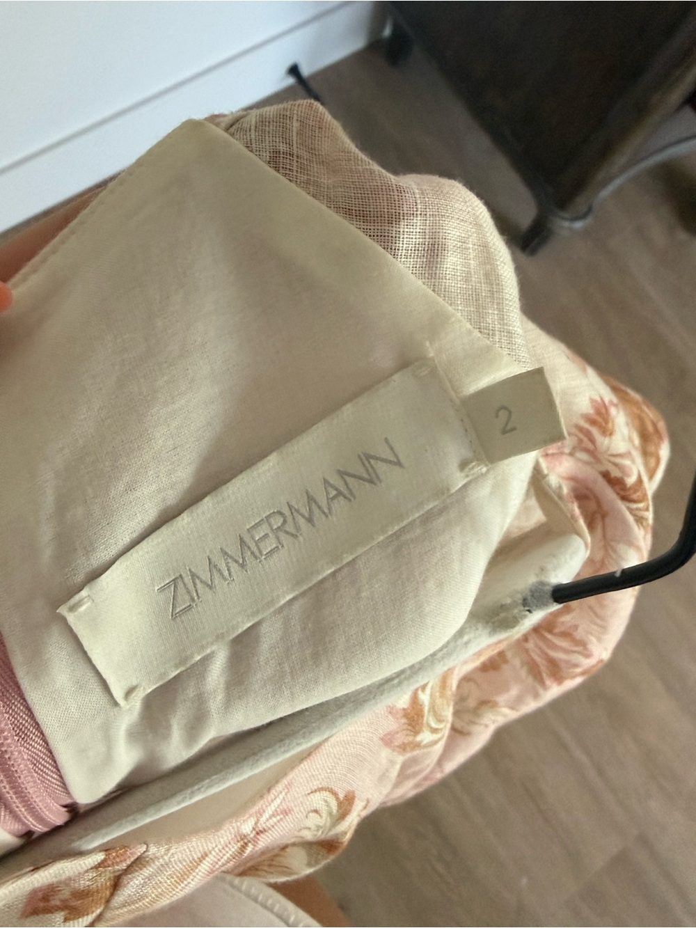 Zimmermann Pink, Beige and Green Mixed-Print Long Sleeve Dress - Picture 3 of 3